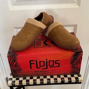 Flojos Carl Unisex Slipper with Sweater Trim + Faux Fur Liner Size M5/W6 NWT